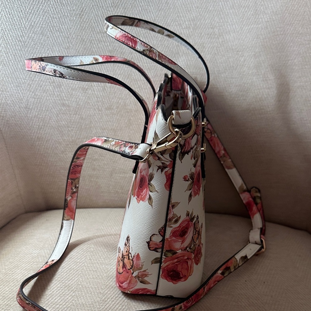 Aldo Floral White and Pink Women's Tote Bag - Picture 6 of 11